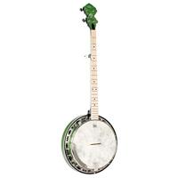 Ortega Falcon Series 5-string Banjo Transparent Green elektrisch-akoestische banjo met gigbag - thumbnail