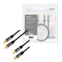 LogiLink CA1206 Cinch Audio Aansluitkabel 3.0 m Zwart Afgeschermd, Kleurcodering - thumbnail