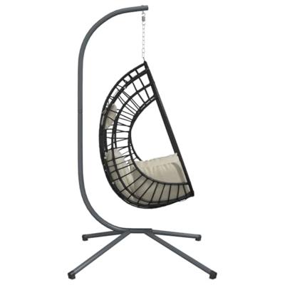 Hangstoel met standaard rattan en staal beige Hangstoel met standaard rattan en staal beige