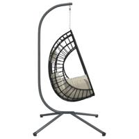 Hangstoel met standaard rattan en staal beige - thumbnail