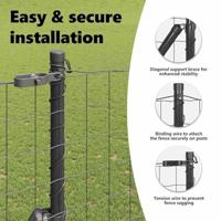 VidaXL Hek met paal grijs 1,6 x 10 m staal en pvc - thumbnail