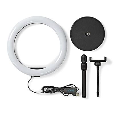 Nedis Ringlicht | 10 inch | 120 LED's | 2700 - 6700 K | Bureau | Zwart - RLSTND200BK Nedis Ringlicht | 10 inch | 120 LED's | 2700 - 6700 K | Bureau | Zwart - RLSTND200BK