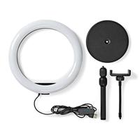 Ringlicht | 10 inch | 120 LED's | 2700 - 6700 K | Grondplaat | Zwart - thumbnail