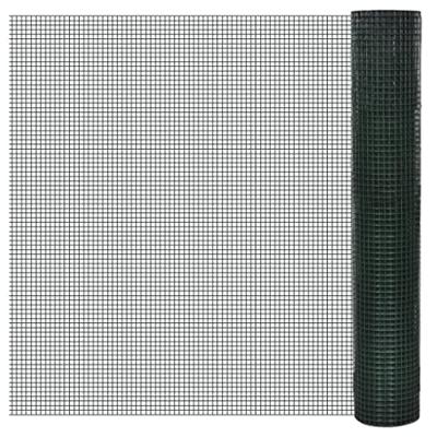 VidaXL Kippengaas 10x1 m gegalvaniseerd staal met pvc-coating groen