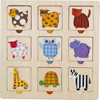 Inlegpuzzel hout zoek het dier 9pc - thumbnail