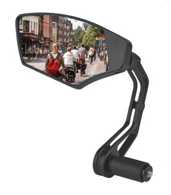 Mirage Spiegel links first class dimmend glas - bar-end bevestiging - zwart