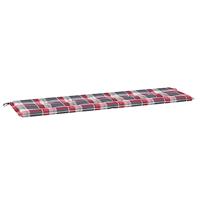 VidaXL Tuinbankkussen 180x50x3 cm oxford stof ruitpatroon rood - thumbnail