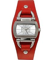 Horlogeband Fossil BQ1121 Onderliggend Leder Rood 11mm - thumbnail