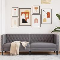Driezitsbank Chesterfield-stijl kunstleer grijs - thumbnail