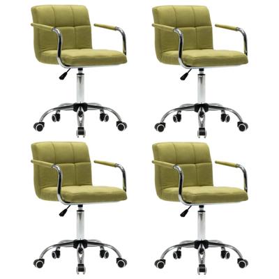 vidaXL Eetkamerstoelen draaibaar 4 st stof groen