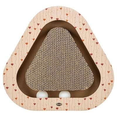 TRIXIE KRABPLANK VALENTIJN MET BALLEN DRIEHOEKIG KARTON ABRIKOOS