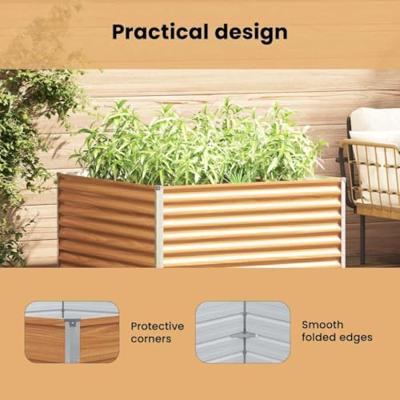 Verhoogde plantenbak 98 x 100 x 68 cm Gegalvaniseerd staal