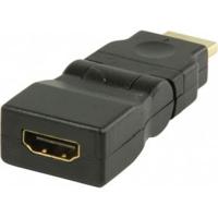 Flexibele adapter HDMI male naar HDMI female verguld - thumbnail