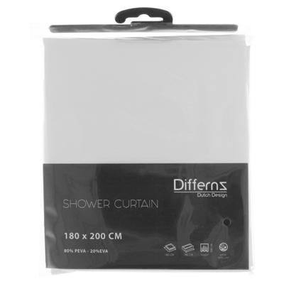 Differnz Base douchegordijn waterdicht 100% PEVA wit 180 x 200 cm
