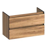 Brauer Joy Edge - Onderkast Ondiep - 80 cm - met 2 Softclose Lades Greeploos en 1 Sifon Uitsparing - Honey - thumbnail