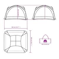 Partytent 360x360x215 cm 185T taft wit - thumbnail