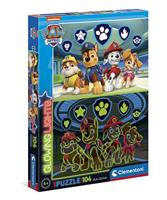 Clementoni glow in the dark puzzel paw patrol, 104st. - thumbnail