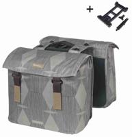 Basil Dubbele fietstas elegance mik 40 - 49 liter - chateau taupe - thumbnail