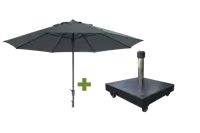 Timor 400cm grijs met verrijdbare 60kg voet - thumbnail