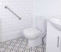 Handgreep RVS met geborstelde afwerking | Lengte: 68 cm | Wandbeugels | Schroefmontage | Geschikt voor bad, douche en toilet - thumbnail