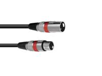 OMNITRONIC XLR Cable 3-pin 3m bk/rd - thumbnail