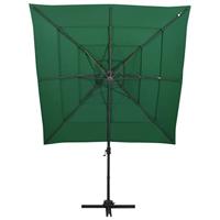 Parasol 4-laags met aluminium paal 250x250 cm groen - thumbnail