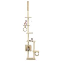 VidaXL Kattenkrabpaal met sisal krabpalen 260 cm beige - thumbnail
