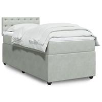 Boxspring met matras fluweel lichtgrijs 90x190 cm - thumbnail