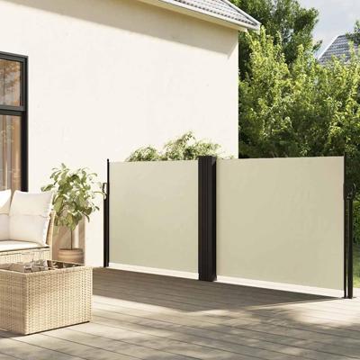 VidaXL Windscherm uittrekbaar 120x1200 cm crèmekleurig VidaXL Windscherm uittrekbaar 120x1200 cm crèmekleurig