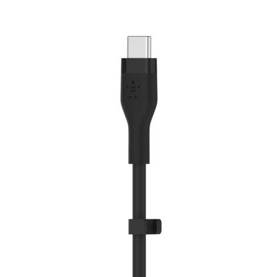 Belkin BoostCharge Flex siliconen USB Type C/C-kabel, USB-IF-gecertificeerde PD-snellaadkabel voor iPhone 16, iPhone 15 Plus/Pro/Pro Max, Samsung Galaxy S24, Pixel, iPad, Nintendo Switch, 3 m , zwart