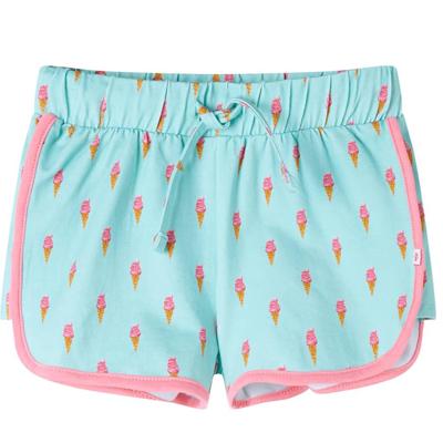 Kindershorts met trekkoord ijsjesprint 104 lichtmintkleurig