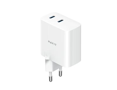 Havit UC45 EU - GaN 45 W reislader met dubbele poort, zwart