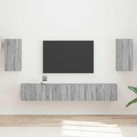 Tv-meubelset Wandgemonteerd 3 pcs Grijs Sonoma Bewerkt hout - thumbnail