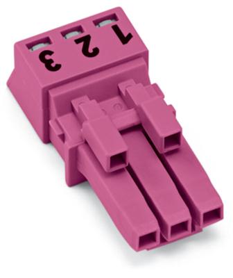 WAGO 890-283 Netstekker WINSTA MINI Bus, recht Totaal aantal polen: 3 16 A Pink 50 stuk(s)