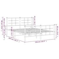 Bedframe met hoofd- en voeteneinde metaal wit 150x200 cm - thumbnail