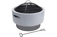 ProGarden vuurschaal met barbecuerooster rond 52x18,5 cm lichtgrijs - thumbnail