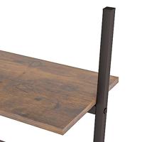 Ladderrek met 4 schappen 64x34x150,5 cm donkerbruin en zwart - thumbnail