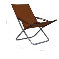 Strandstoelen 2 st inklapbaar stof bruin - thumbnail