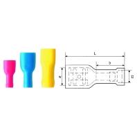 Weidmüller 9200650000 Platte stekker (female) Insteekbreedte: 6.3 mm Insteekdikte: 0.8 mm Volledig geïsoleerd Blauw 100 stuk(s)