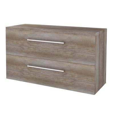Badmeubelset BWS Salt 120x46cm Met Grepen 2 Lades Met Afdekplaat Scotch Oak