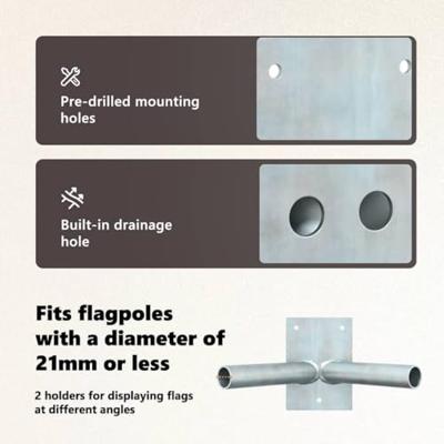 VidaXL Vlaggen mast houder zilver 11,5 x 7,5 x 0,2 cm staal