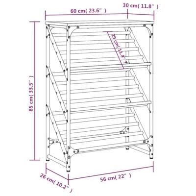 VidaXL Schoenenrek 60x30x85 cm bewerkt hout bruin eikenkleur
