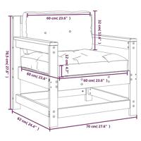 Tuinstoelen 2 st met kussens massief grenenhout - thumbnail
