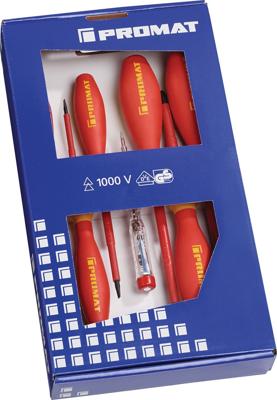 Promat/Tecwerk Schroevendraaierset | 7-delig | sleuf / PH | VDE - 4000828049