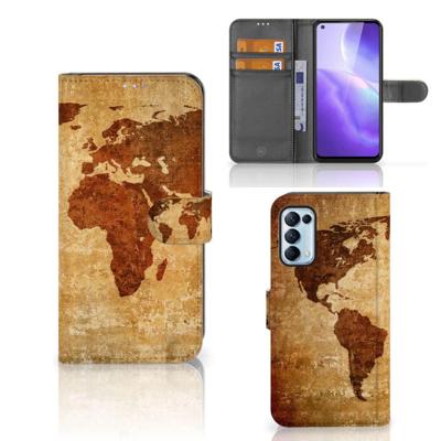 OPPO Find X3 Lite | Flip Cover | Wereldkaart OPPO Find X3 Lite | Flip Cover | Wereldkaart