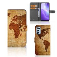 OPPO Find X3 Lite | Flip Cover | Wereldkaart - thumbnail