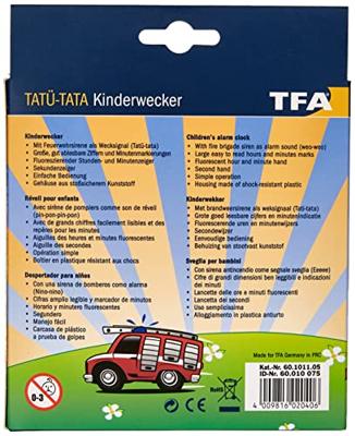 TFA Dostmann Sonstiges Haushaltsgerät Kinderwekker Kwarts 133 mm x 133 mm x 52 mm Rood, Blauw TFA Dostmann Sonstiges Haushaltsgerät Kinderwekker Kwarts 133 mm x 133 mm x 52 mm Rood, Blauw