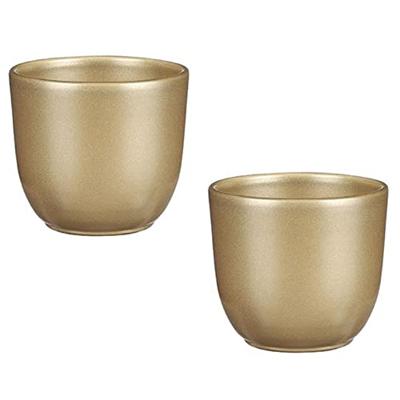 Tusca pot rond goud h9xd10cm Mica Decorations - Mica decorations