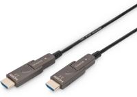 Digitus AK-330127-100-S HDMI-kabel HDMI Aansluitkabel HDMI-A-stekker 10 m Zwart 4K UHD, Afgeschermd (drievoudig), Flexibel, Afscherming totaal, Afgeschermd, - thumbnail