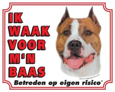 American Staffordshire Terrier Waakbord American Staffordshire Terrier Waakbord